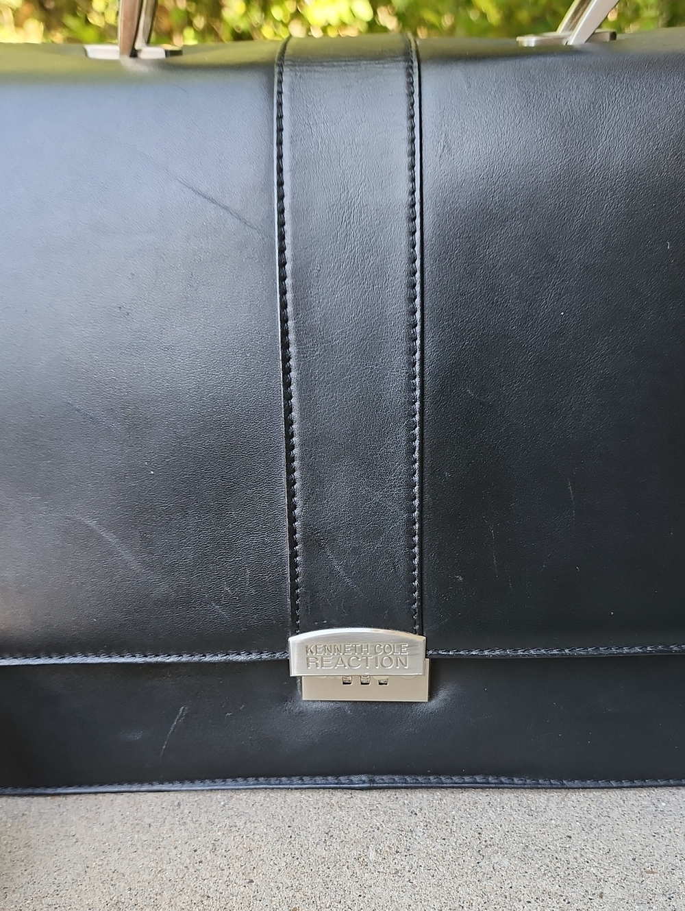 Kenneth Cole Black Leather Briefcase - Picture 3 of 17